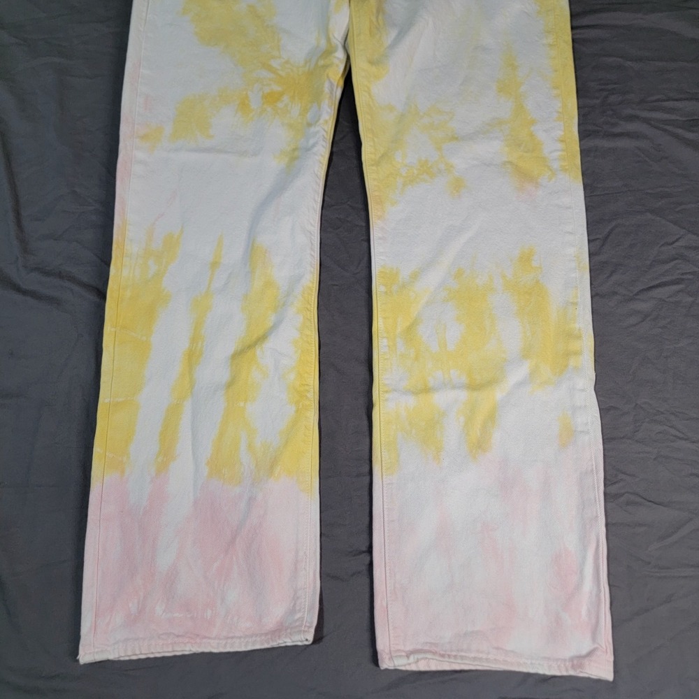 Levis 501 Jeans Men 38x34 Multicolor Tie Dye Straight Leg Button Fly Colorful 93 - Picture 3 of 11